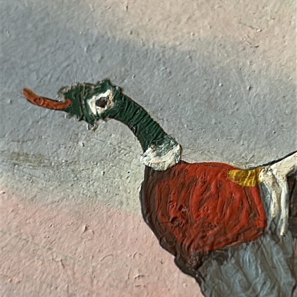 Original oil/acrylic(?) painting ducks in flight - Picture 11 of 13